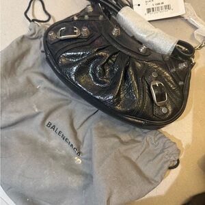 Balenciaga Black Studded Shoulder Bag